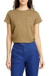 Alex Mill Slub Pocket Tee In Army Green