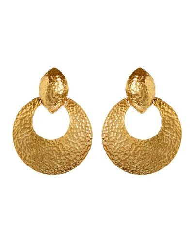 Ben-amun Hammered Door Knocker Clip-on Earrings In Gold