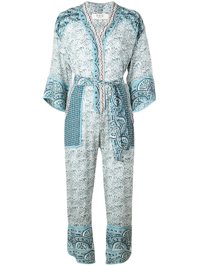 Sea Jumpsuit Mit Blumen-print - Blau In Blue