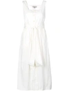 Sea Belted Waist Dress In White