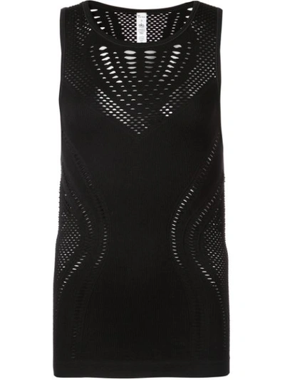 Alo Yoga Lark Mesh Detail Seamless Tank In Black