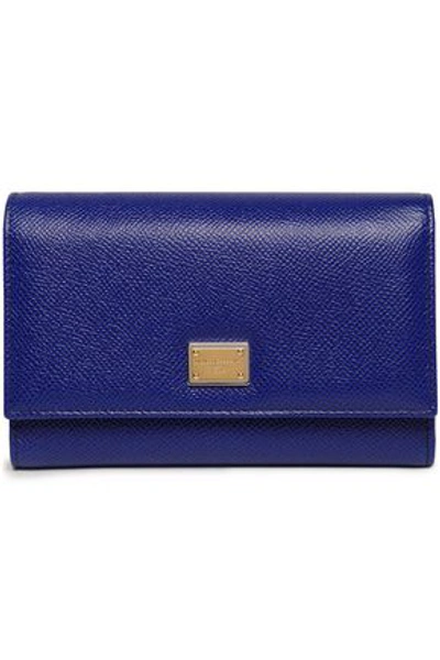 Dolce & Gabbana Woman Textured-leather Wallet Royal Blue