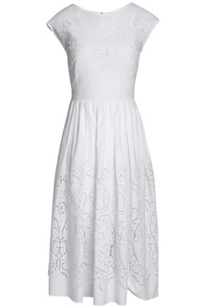 Dolce & Gabbana Woman Broderie Anglaise Cotton Mini Dress White