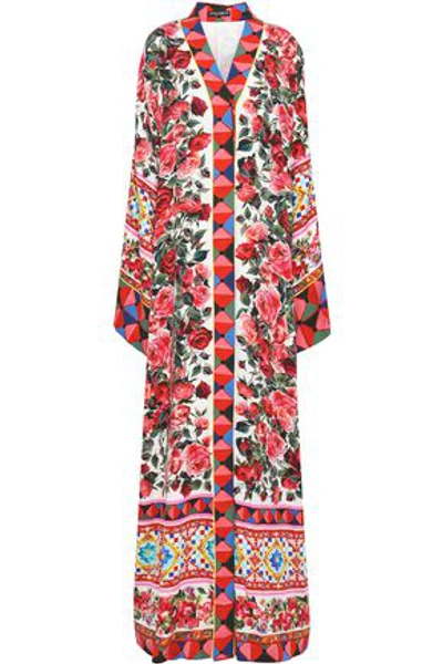 Dolce & Gabbana Woman Floral-print Silk-charmeuse Maxi Dress Multicolor