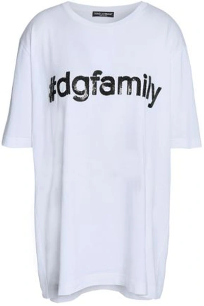 Dolce & Gabbana Sequin-embellished Cotton-jersey T-shirt