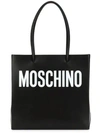 Moschino Square Logo Shopper Tote In Black