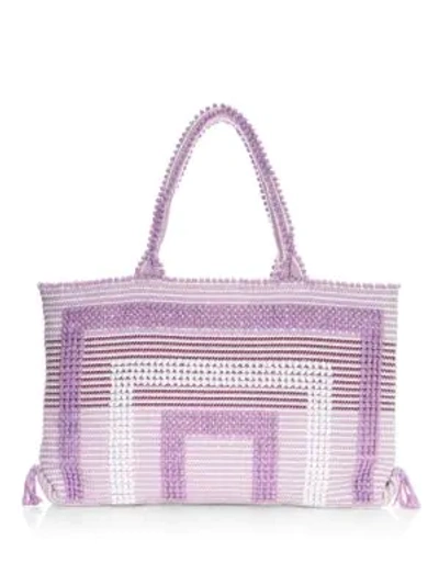 Antonello Tedde Martis Quadri Tote Bag In Lilac