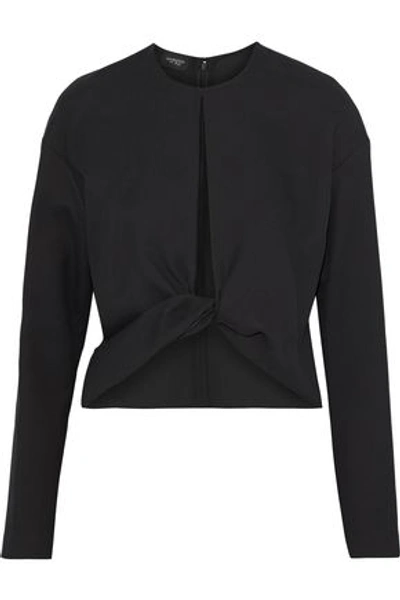 Giambattista Valli Woman Twist-front Cutout Crepe Top Black