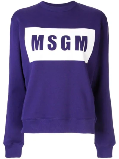 Msgm Crewneck Sweatshirt In Purple