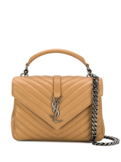 Saint Laurent Collège Shoulder Bag In Neutrals