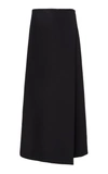 The Row Saio Wool And Silk-blend Maxi Skirt In Black