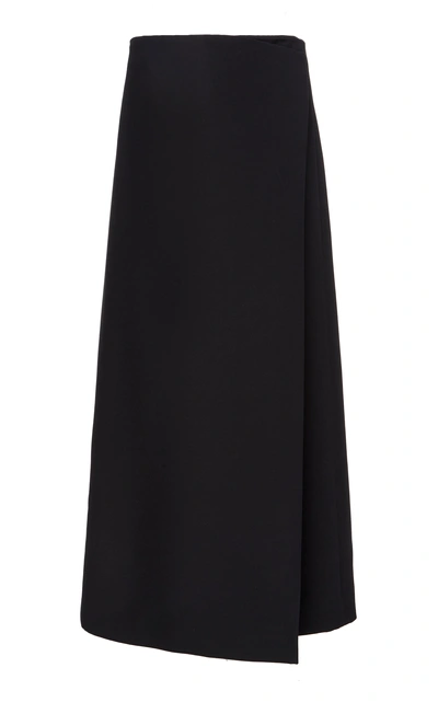 The Row Saio Wool And Silk-blend Maxi Skirt In Black