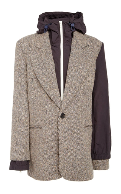 Monse Wool-blend Double Blazer Jacket In Brown