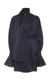 Acler Soto Tie-neck Tucked Mini Dress In Black