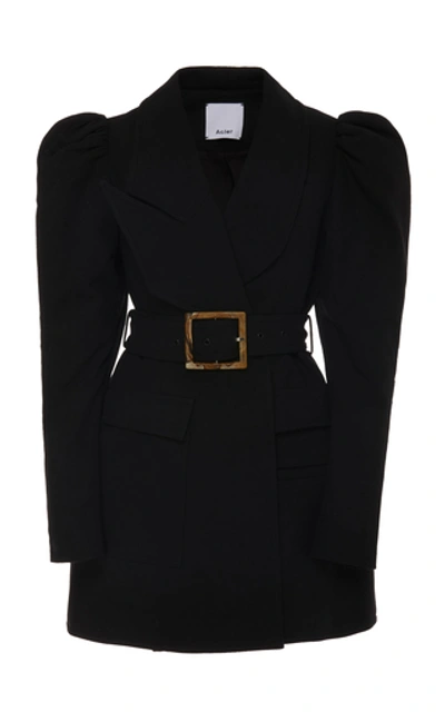 Acler Alameda Puffed-shoulder Belted Blazer Dress In Black