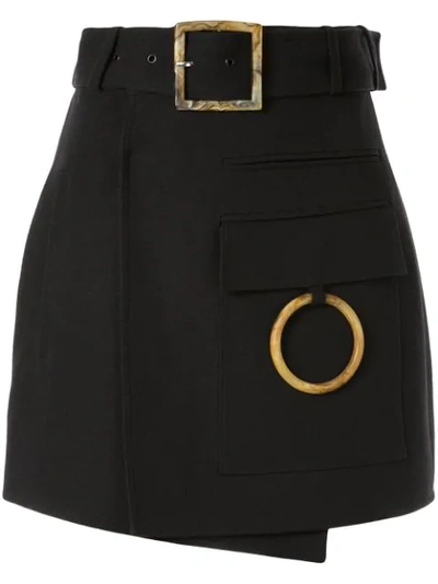 Acler Alameda High-waist Wrap-effect Mini Skirt In Black