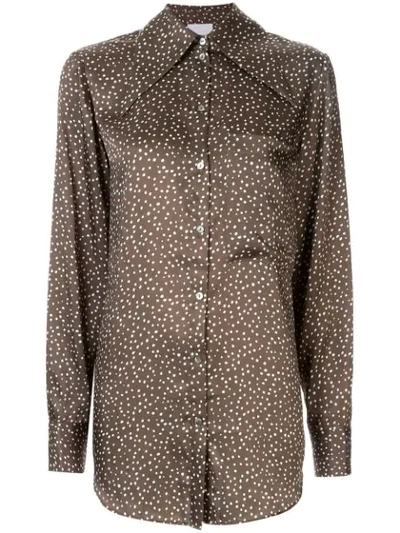 Acler Roscoe Collared Metallic Snake-print Blouse In Green