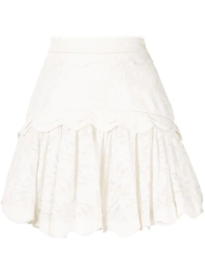 Acler Montana Scalloped Lace Mini Skirt In Ivory