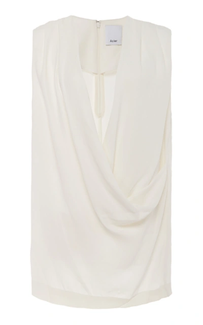 Acler Indiannah Draped V-neck Sleeveless Top In Ivory
