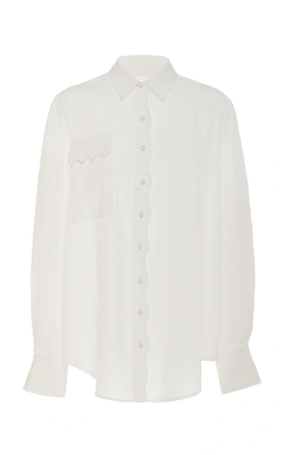 Acler Aviel Collared Button-front Blouse In Ivory