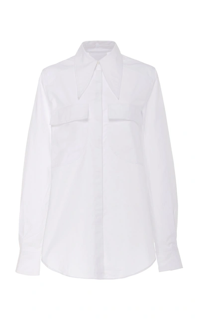 Acler Alameda Collared Cotton Shirt In White