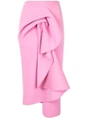 Acler Crawford Ruffled Wrap-effect Midi Skirt In Pink