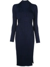 Proenza Schouler Detachable Rib-knit Wool-blend Midi Dress In Black