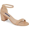 Stuart Weitzman Simple Ankle Strap Sandal In Adobe Dress Nappa