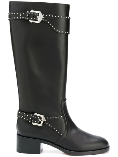 Givenchy Studded Riding Boots In Black