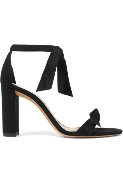 Alexandre Birman Clarita Bow-embellished Suede Sandals In Black