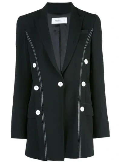 Derek Lam 10 Crosby Oversized Stitched Double-breasted Blazer In Black