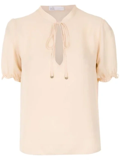 Nk Pussy Bow Silk Blouse In Neutrals