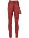 Nk Leather Skinny Trousers In Red