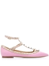 Valentino Garavani Rockstud Ballerinas In Pink