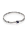 John Hardy Classic Chain Sterling Silver Lava Extra Small Bracelet With Blue Sapphires In Blue/silver