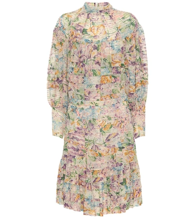 Zimmermann Ninety-six Pintucked Floral-print Crepe Mini Dress In Multicoloured