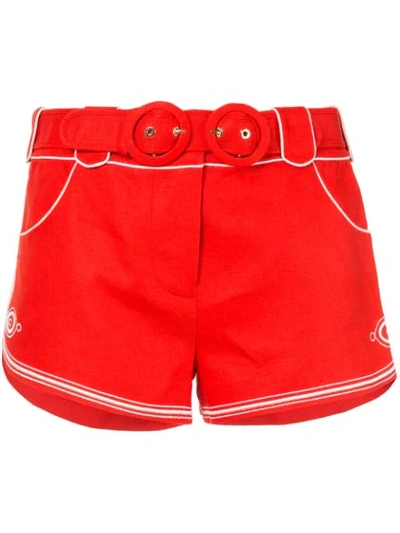 Zimmermann Ninety-six Corded Shorts In Red