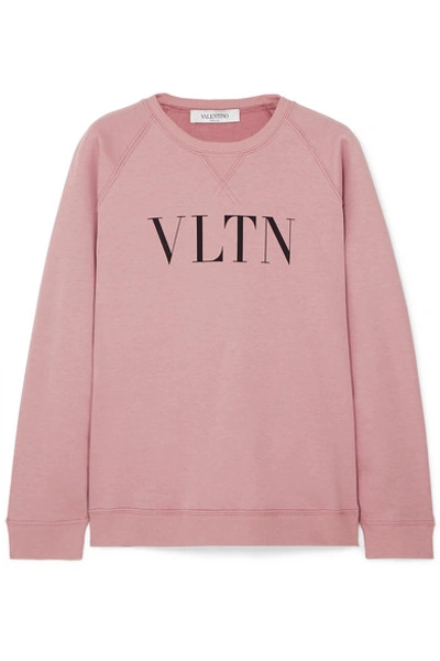 Valentino Printed Cotton-blend Jersey Sweatshirt In Pink