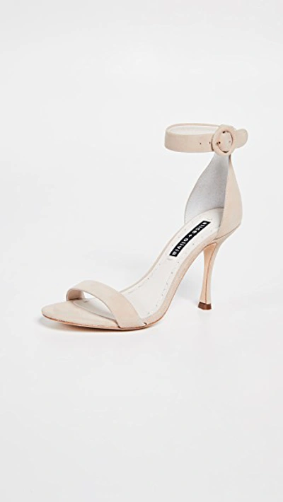 Alice And Olivia Danelle Strappy Suede Sandals In Nude