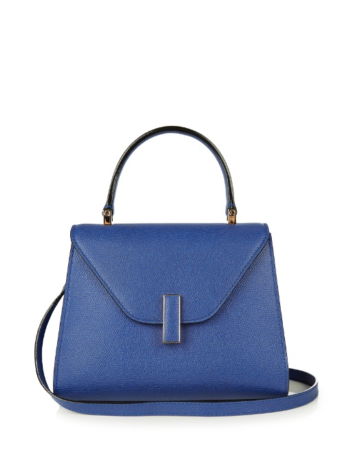 Valextra Iside Mini Grained-leather Bag In Lapis-blue | ModeSens
