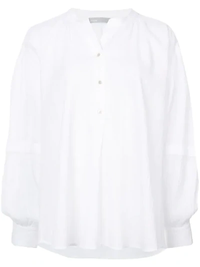 Vince Poet Long-sleeve Button-front Blouse In White