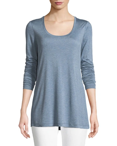 Lafayette 148 Hallie Featherweight Jersey Long-sleeve Top