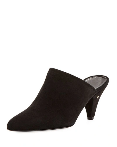 Laurence Dacade Women's Stefany Suede Pointed-toe Mules In Black