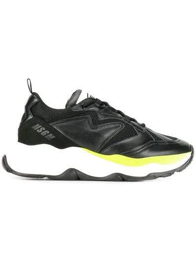 Msgm Chunky Sole Sneakers In Black