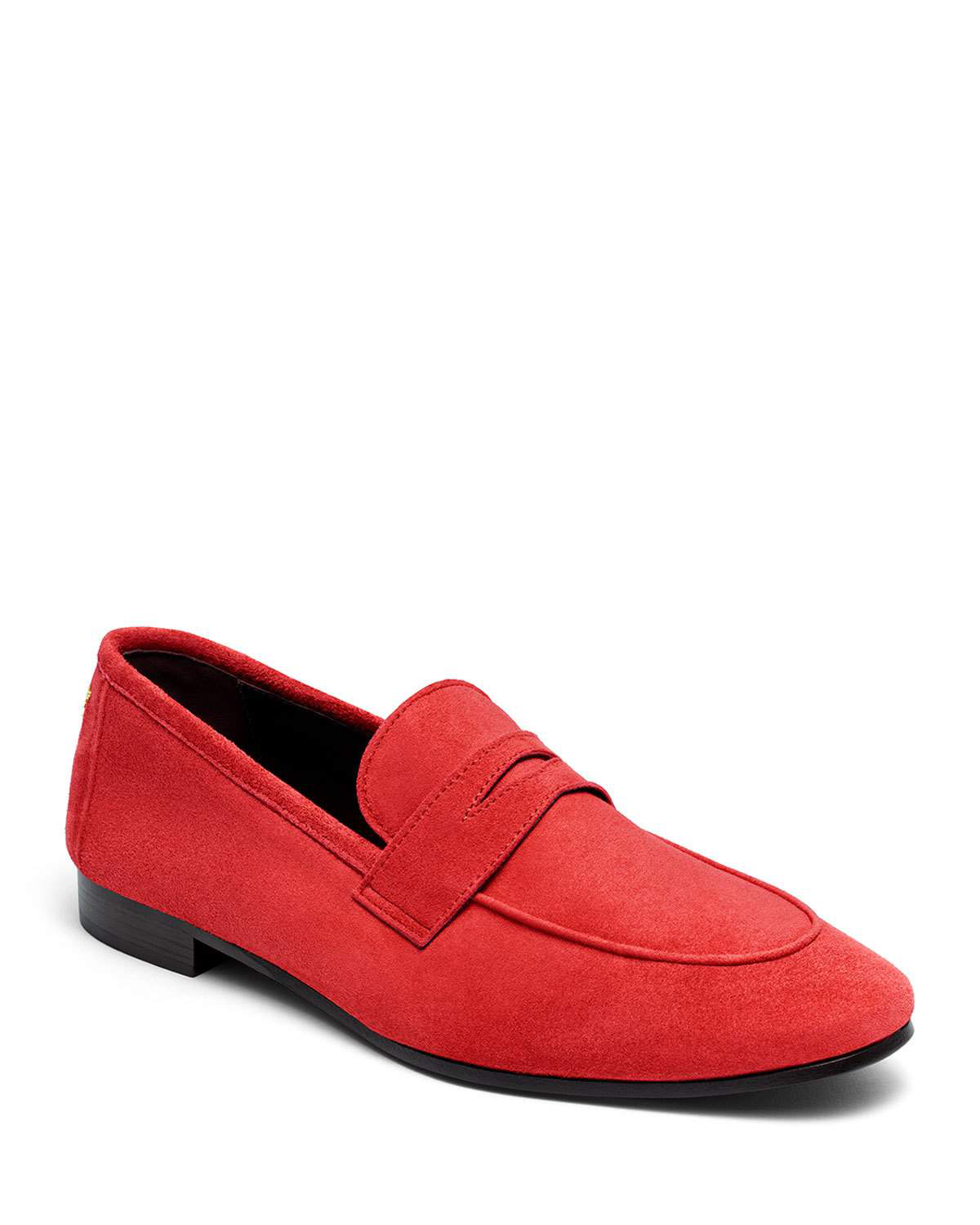 red penny loafers