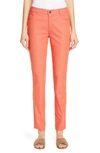 Lafayette 148 Mercer Primo Stretch-denim Mid-rise Skinny Jeans In Peach Rose