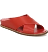 Vince Fairley Leather Slide Sandals In Adobe Red