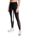 Alo Yoga High Waist Logo Colorblock Trainer Leggings In Black/white