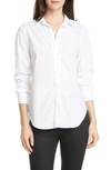 Frank & Eileen Frank Long-sleeve Cotton Button-front Top In White