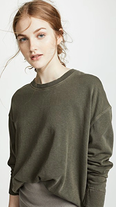 James Perse Relaxed Cropped Pullover In Army Green ModeSens